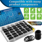 ZDBB 1086 Pcs SAE Standard O Ring Kit Nitrile Rubber O-Rings Assortment with O‘Ring Pick for Hydraulic Automotive Plumbing Faucet Seal Repair 32 Size Inch ID:1/8”-2”