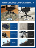 PROHALO Office Chair Mat for Hardwood Floor, 48"X 60" Desk Chair Mat for Hard Floors, Floor Mat for Office Chair，Under Desk Ofiice Rug for Rolling Computer Chair Gaming Chair-Green