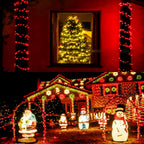Upgraded 82FT 200 LED Red Christmas Lights Outdoor & Indoor, Memory Function & Timer & 8 Modes, Extendable Green Wire Waterproof Lights for Christmas Tree Party Wedding Home Garden Decorations (Red)