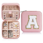 Parima Travel Jewelry Organizer Stocking Stuffers - Sturdy and Trendy Jewelry Box for Girls, Jewelry Case Ideas, Teen Girls Gifts Trendy Stuff, Birthday Christmas Gifts for Women Girls, Letter A, Pink