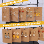 ovsor Works Great 500 Pcs Earring Display Cards - Well-made Earring Cards with Good Paper Quality, Plus Clear 500 Pcs Packaging Bags That Don't Tear Easily, for Earrings Necklace Jewelry Packaging