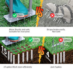 Walensee Lawn Aerator Spike Metal Manual Dethatching Soil Aerating Lawn with 15 Iron Spikes, Pre-Assembled Grass Plug Aerator Tools for Yard, Lawn Aeration, Garden Tool, Revives Lawn Health, Patented