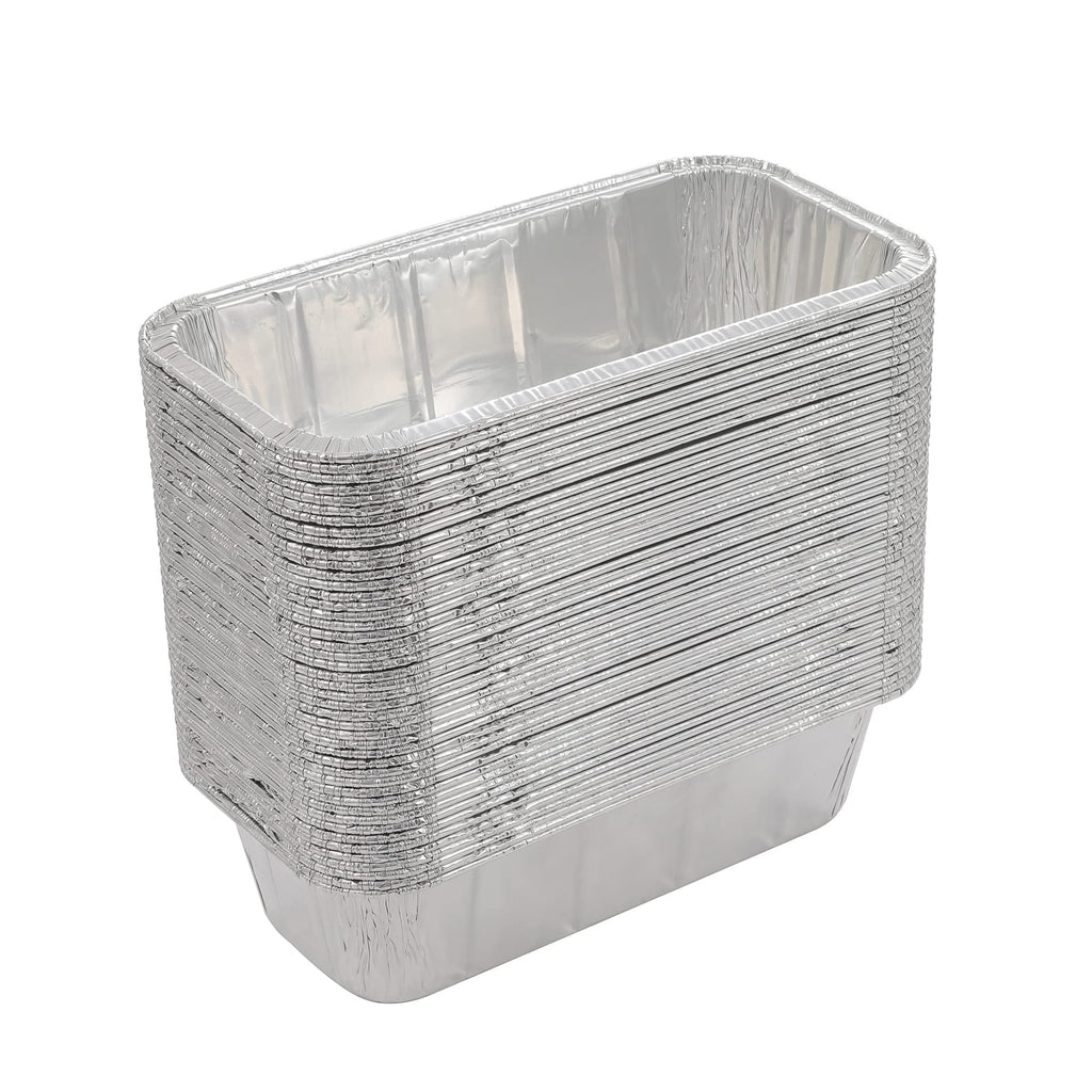 Waytiffer Loaf Pans [50 Pack] 2Lb Heavy Duty Disposable Aluminum Foil Premium Bread Tins Standard Size - 8.5" X 4.5" X 2.5" Perfect for Homemade Cakes & Breads