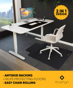 Office Chair Mat with Anti Fatigue Cushioned Foam - 2 in 1 Standing Desk Anti-Fatigue Comfort Mat for Hardwood Floor - Chair Mat for Rolling Chairs with Foot Rest Under Desk - 54”x 36”