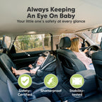 KeaBabies Baby Car Seat Mirror - Wide Shatterproof Backseat Infant Car Mirror for Baby Rear Facing, Crystal Clear View, Travel Accessories, Easy Install & Adjust for Removable Headrest (Matte Black)