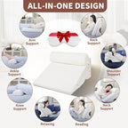 Wedge Pillow for Sleep Apnea with Extra Sleep Mask, 8 & 12 Inch Adjustable Wedge Pillow for Acid Reflux Relief, Washable Cover, Memory Foam Sleep Apnea Pillow for Back support, Leg, Knee & Acid reflux