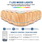 SEEDSEEL 300ML Essential Oil Diffuser, Aroma Diffuser Includes Remote Control,USB-C Power Cable.Aromatherapy Scent Air Humidifier with Waterless Auto-Off,7-Color LED for Room，Office