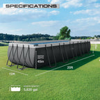 INTEX 26357MZ 20ft x 10ft x 52in Ultra XTR Deluxe Rectangular Above Ground Swimming Pool Set, Includes 1500 GPH Sand Filter Pump, SuperTough Puncture Resistant, Rust Resistant, Easy to Assemble