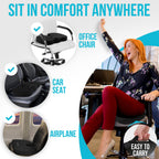 FORTEM Office Chair Cushion and Back Support for Office Chair, Lumbar Support Pillow, Memory Foam, Non Slip Sitting and Back Rest for Gaming, Car Seat Cushion, Chair Pad, XL