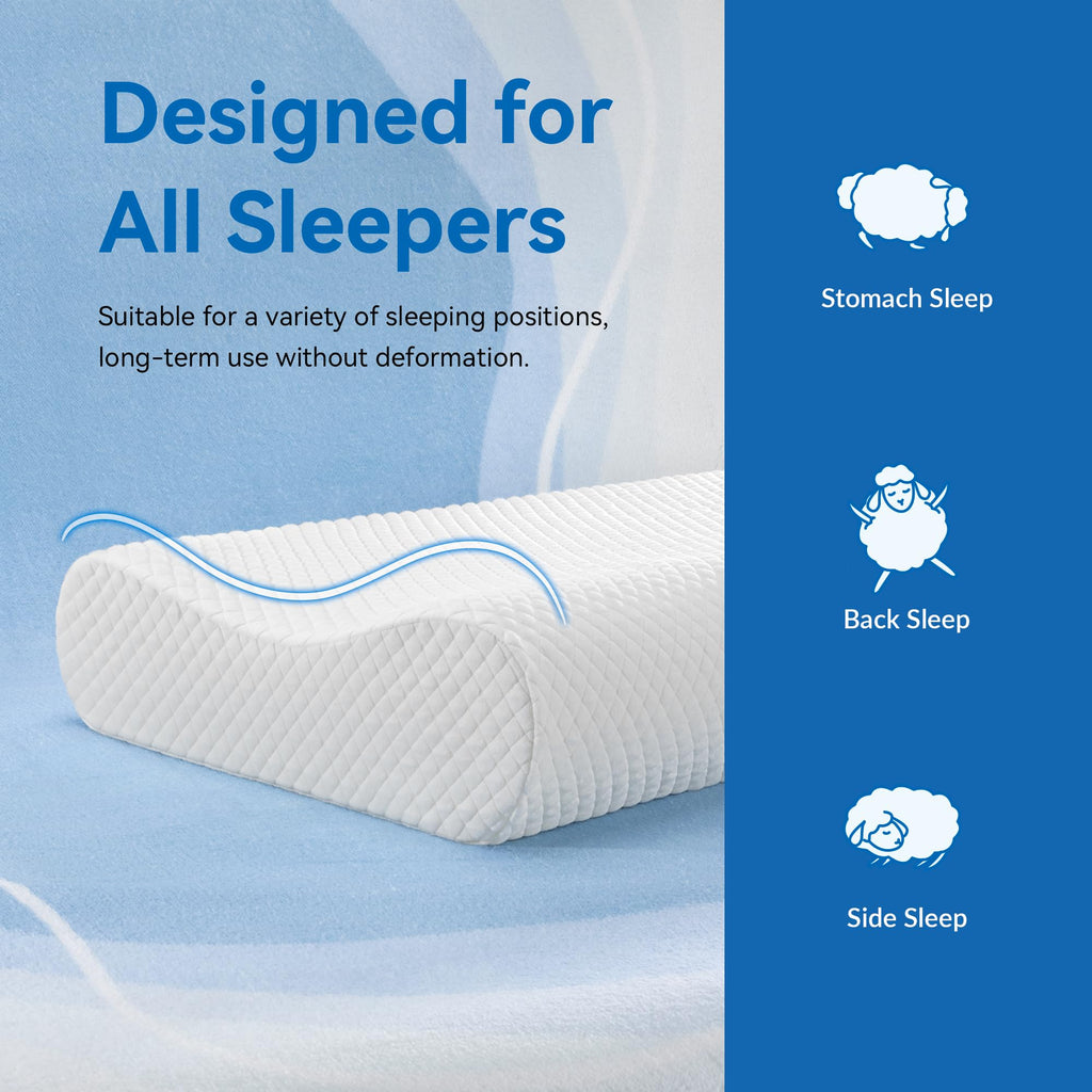 AM AEROMAX Firm Contour Memory Foam Pillow, Cervical Pillow for Neck Pain Relief, Neck Orthopedic Sleeping Pillows for Side, Back and Stomach Sleepers.