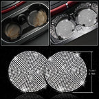 NBTEPEM 27 PCs Bling Car Accessories Set for Women, Steering Wheel Covers Universal Fit 15 Inch, Bling License Plate Frame, Bling Phone Holder, Bling Car Coasters (Silver Diamond)
