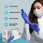 Nitrile Gloves, Disposable Gloves, Comfortable, Powder Free, Latex Free | 100-1000 Gloves (Large, Case)