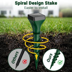 Mole Repellent Solar Powered, 8 Pack Snake & Skunk Repellent for Yard, Ultrasonic Mole Stakes for Lawns, IP65 Waterproof Gopher Repellent to Get Rid of Gopher, Vole, Chipmunk and Groundhog for Farm