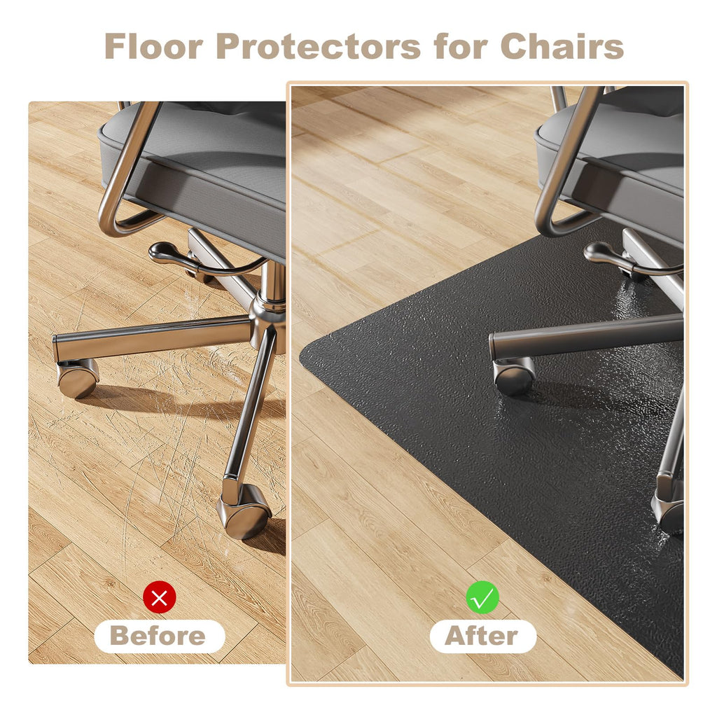 [Thickened to 2.0mm]60"x 75" Office Chair Floor Mat for Hardwood, Vinyl Computer Floor Mat, Anti-Slip Desk Floor Mat for Hardwood, Easy to Clean Office Chair Floor Protector, Durable Rolling Chair Mat
