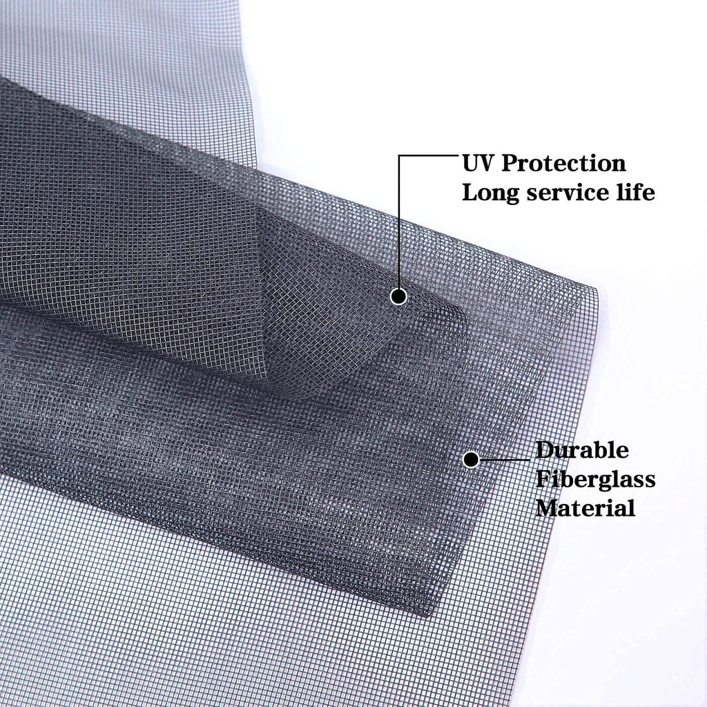 Windows Screen and Screen Door Repair Kit, 48"x118" Charcoal Fiberglass Mesh with Rolling Tool/Hook/Ruler/Cutter/Spline - Window Screen & Sliding Screen Door Replacement for Windows, TOOLTRIZ