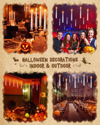 Floating Candles with Wand Remote 18PCS - Halloween Decorations Magic Hanging Candles Flickering Flameless Taper Candles with Glasses, Tie, Scarf, Battery Operated Candles for Party Christmas Decor