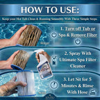 Ultimate Spa & Pool Filter Cleaner Spray, Professional Strength Fast Acting No Soak Hot Tub, Cartridge & Sand Filter Cleaning, Removes Body Oils, Sunscreen, Grease & Organic Build-Up. 32 oz.