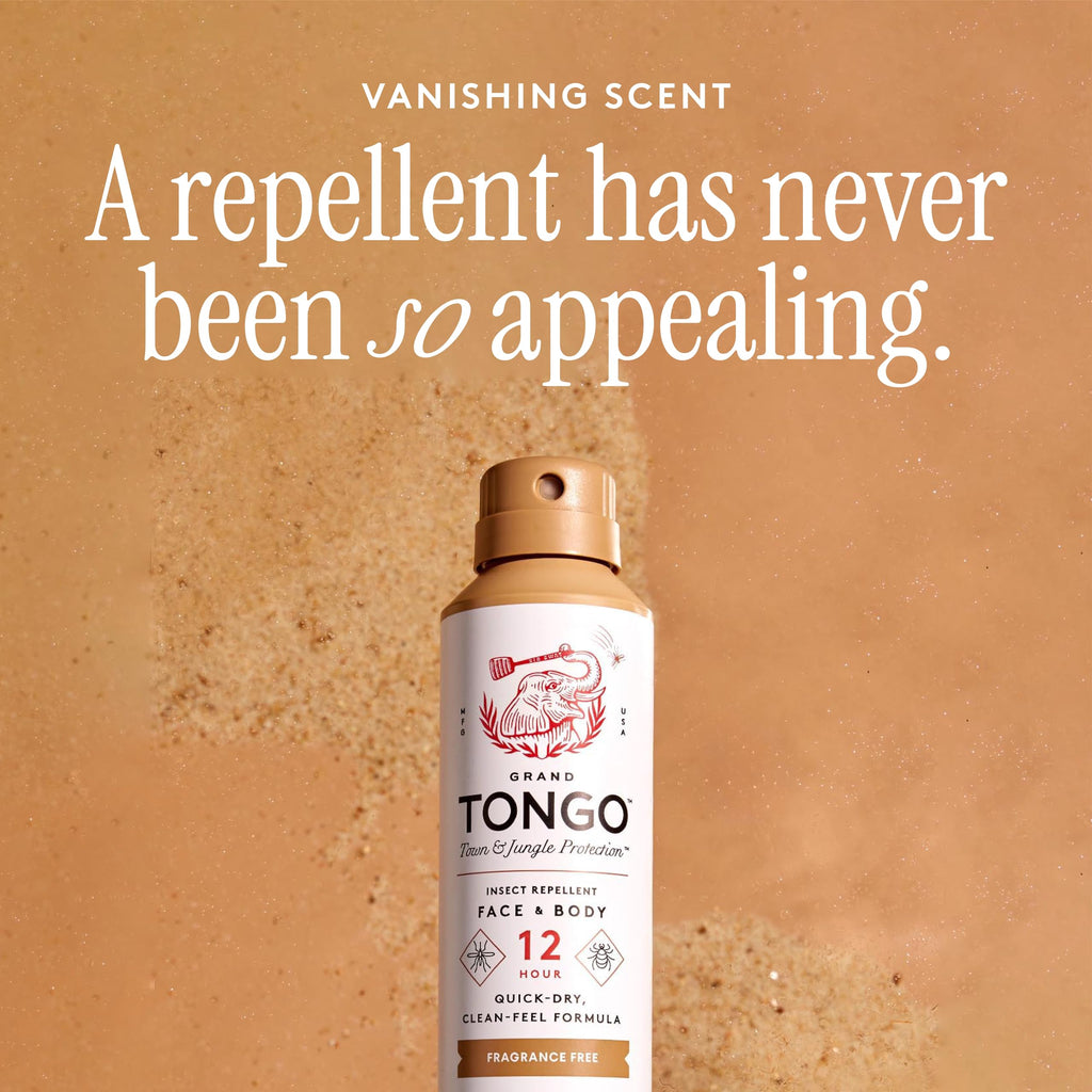 Grand Tongo DEET-Free Insect Repellent, The 12 Hour Protection, DEET Alternative – Fragrance Free