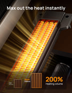 Dreo Space Heater for Indoor Use, 25" 11.5ft/s Fast Electric Heater with Remote and Thermostat, 3 Modes, Overheating & Tip-Over Protection, Portable Heater for Large Room, Bedroom, Office, Gold