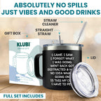 KLUBI Christmas Gifts for Women I Came I Saw I Forgot Tumbler 14oz Black Birthday Gifts for Men Grandpa Gifts for Him Drinking Cups for Elderly Senior Citizen Tumbler I Came I Saw I Forgot Coffee Mug