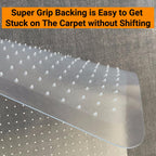CAICFYIN 45"x 53"x0.1" Office Chair Mat for Carpet,Slip Resistant Heavy Duty Under Desk Protector Carpeted Floors,Easy Glide Rolling Floor Mat for Office Chair with Extended Lip
