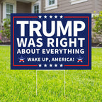 Probsin Trump 2024 Yard Sign with Metal H Stakes Double Sided 12" x 17" Trump Was Right About Everything Wake Up America Sign Outdoor Decorations for Indoor Outdoor Lawn,Garden,Window,Party Supplies