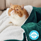 Bedsure Sherpa Fleece Blanket King Size for Bed - Thick and Warm Blanket for Winter, Christmas Blanket Gift, Dark Green, 108x90 Inches