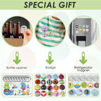 Button Maker Machine Multiple Sizes 330 Sets, Pin Maker 1''+1.25''+2.25'' Button Making Supplies, DIY Pinback Button/ Keychain Badge/ Bottle Opener Button/ Fridge Magnet Button for Christmas Party