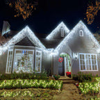 Icicle lights Outdoor - 33ft Christmas Lights with 400LED 75 Drops 8 Modes, Plug in Curtain String Lights Waterproof for Holiday Wedding Party Home Garden Bedroom Indoor Outdoor Decoration, Cool White