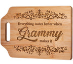 AceThrills Grammy Gift ideas - Engraved Bamboo Cutting Board 12.3"L x 8.7"W x 0.4"Th - Grammy Mothers Day Gifts for Grammy, Grammy Christmas Gifts Orament