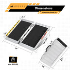 ORFORD Non-Skid Foldable Wheelchair Ramp 2FT, Threshold Ramp with a Non-Slip Surface, Portable Aluminum Foldable Mobility Scooter Ramp, for Home, Steps, Stairs, Doorways, Curbs