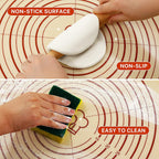 2 Pack Non Stick 26''x16'' Extra Large Thick Silicone Pastry Mat and 11''x16'' Cooking Mats, Double Measures Scale for Non-slip Silicone Baking Sheet,Counter Mat, Dough Rolling, Reusable Bakeware Mats