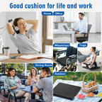 Seat Cushion, Gel Seat Cushion, Breathable Cool Suitable as Office Chair Cushion, Car Seat Cushion, Wheelchair Cushion, Large Size, Strong Support, Relieve Sciatica and Backache, 2 Anti-Slip Covers