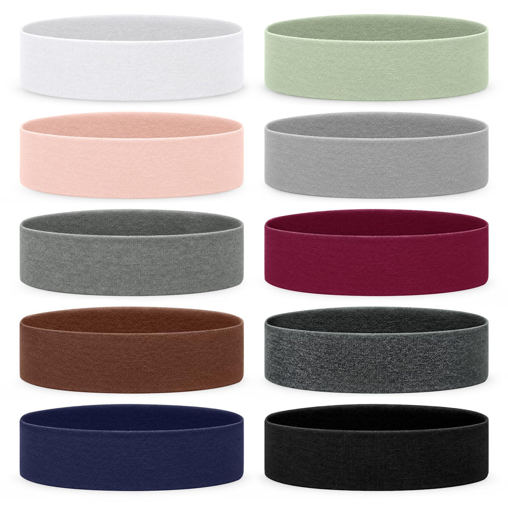 10 Pack Headbands for Women, Elastic Non-Slip Hair Bands Hair Warp for Sports Daily Workout Yoga Running
