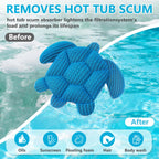 RGJ Hot Tub Scum Absorber Turtle, 2PCS Reusable Hot Tub Oil Absorbing Floating Sponges for Spa/Pool, Hot Tub Scum Sponge Accessories to Soak Up Oils & Keep Water Clean