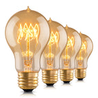 runquiz Warm Incandescent Light Bulbs 60 Watt,A19/A60 Vintage Style Edison Bulbs E26,Soft Yellow Light Bulbs,Amber Bulbs,Retro Light Bulb Old Fashioned,Halogen Dimmable Edison Bulb Squirrel Cage