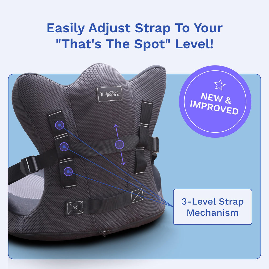 Lifted Lumbar: Lumbar Support Pillow for Office Chair | Adjustable, Doctor-Developed Back Seat Cushion for Chairs, Couches, and Cars | Ergonomic Pressure Relief & Enhanced Blood Flow
