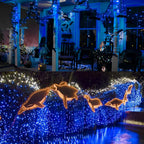 82FT 200 LED Blue Christmas String Lights Outdoor & Indoor, Timer & Memory Function & 8 Modes, Extendable Ultra Bright Green Wire Mini Twinkle Lights for Xmas Tree Patio Holiday Party Decor (Blue)