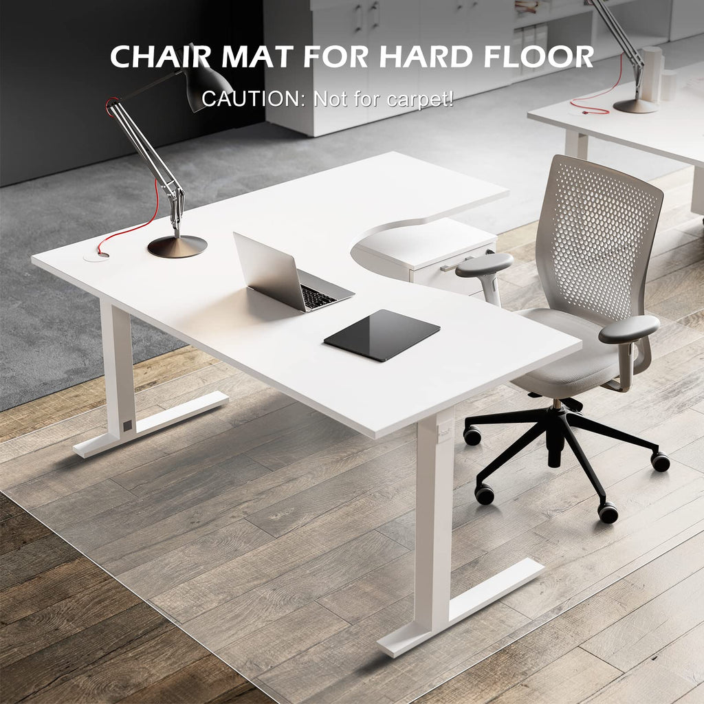 SALLOUS Chair Mat for Hard Floor, 75" x 60" Vinyl Office Chair Mat for Hard Surface, Multi-Purpose Floor Protector Desk Mat for Home Office (Clear)