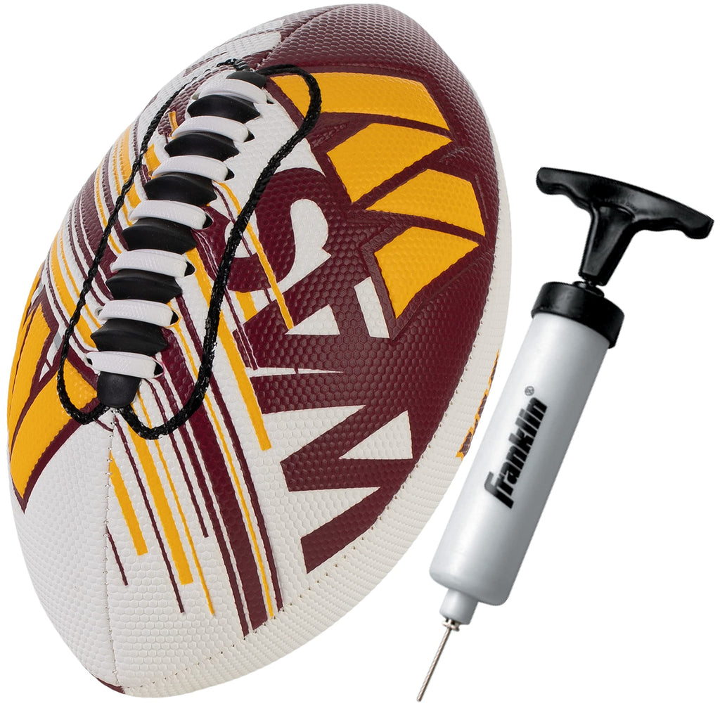 Franklin Sports NFL Washington Commanders Football - Youth Mini Football - 8.5" Football- SPACELACE Easy Grip Texture- Perfect for Kids!