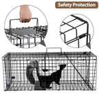 Toriexon Large Live Catch Animal Traps Black 51 X19 X17 Inch, Easy to Set and Release Live Animal Trap, Collapsible Large Animal Catcher Cage for Large Dogs, Foxes