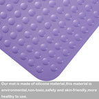 Yanzifly Bathtub Mat Non Slip Bath Mat for Tub Silicone Soft & Safe, Bath Tub Mat Non Slip Shower Mats, Suction Cups Bath Tub Anti Slip Matt for Kids Elderly Non Toxic, Machine Washable- Purple