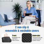 Seat Cushion, Gel Seat Cushion, Breathable Cool Suitable as Office Chair Cushion, Car Seat Cushion, Wheelchair Cushion, Large Size, Strong Support, Relieve Sciatica and Backache, 2 Anti-Slip Covers