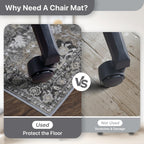 48"x60" Office Chair Mat for Hardwood Tile Floor, Under Desk Carpet Protector for Rolling Computer Chair Mat, Machine Washable Area Rug, Anti-Slip 1/5" Thick Low Pile Thin Vinyl Floor Mat, Black