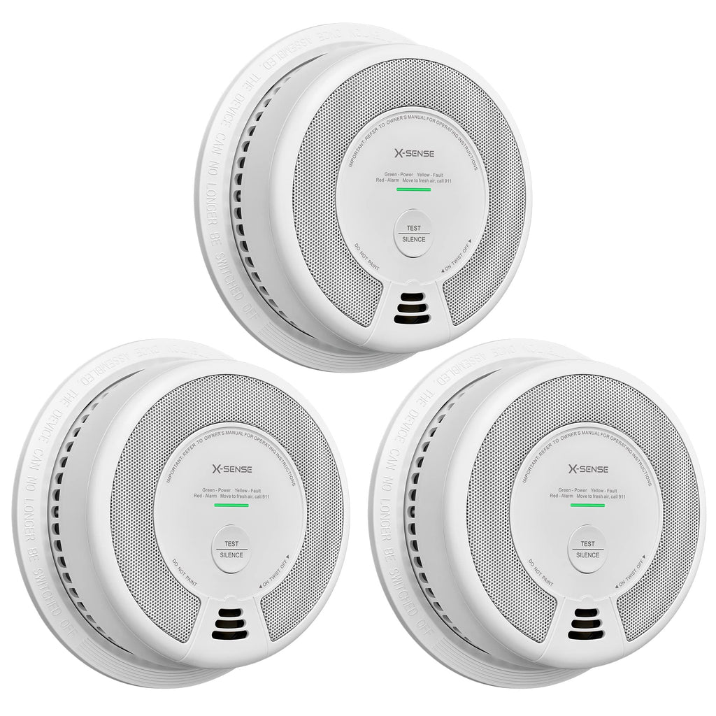 X-Sense 2-in-1 Smoke and Carbon Monoxide Detector Alarm (Not Hardwired), 10-Year Battery-Operated Dual Sensor Fire & CO Alarm, SC06, 3-Pack