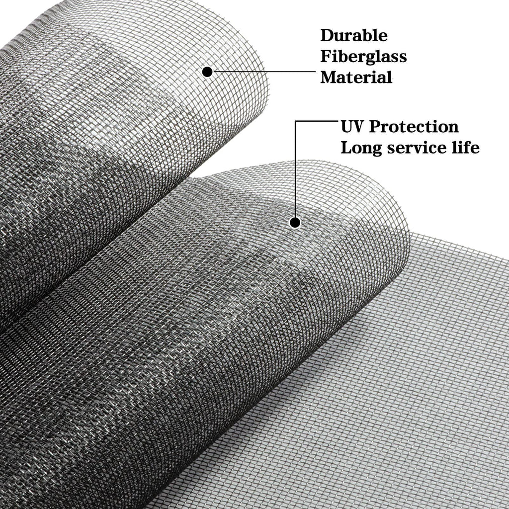 Windows Screen and Screen Door Replacement, 48"x118" Durable Fiberglass Screen Mesh - Screen & Sliding Screen Door Repair for Patio & Window