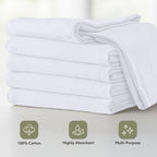 White Flour Sack Towels [12 Pack - 28 x 28 Inch] 100% Cotton Tea Towels for Cleaning & Drying - Highly Absorbent Kitchen Dish Cloth