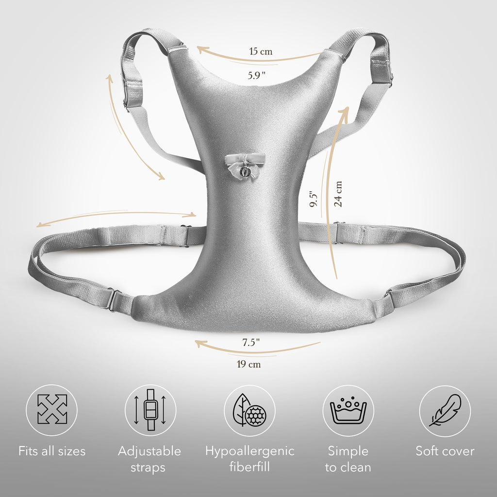 Intimia Breast Pillow for Chest Wrinkles and Side Sleeping - Chest Pillow for Wrinkle Prevention and Breast Support (Silver)