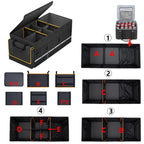 Car Trunk Organizer and Storage with Lid & Removable Leakproof Cooler Bag, Car Accessories 6 Removable Dividers for Custom Space, Collapsible Large Trunk Organizers Interior for SUV Sendan with Cover