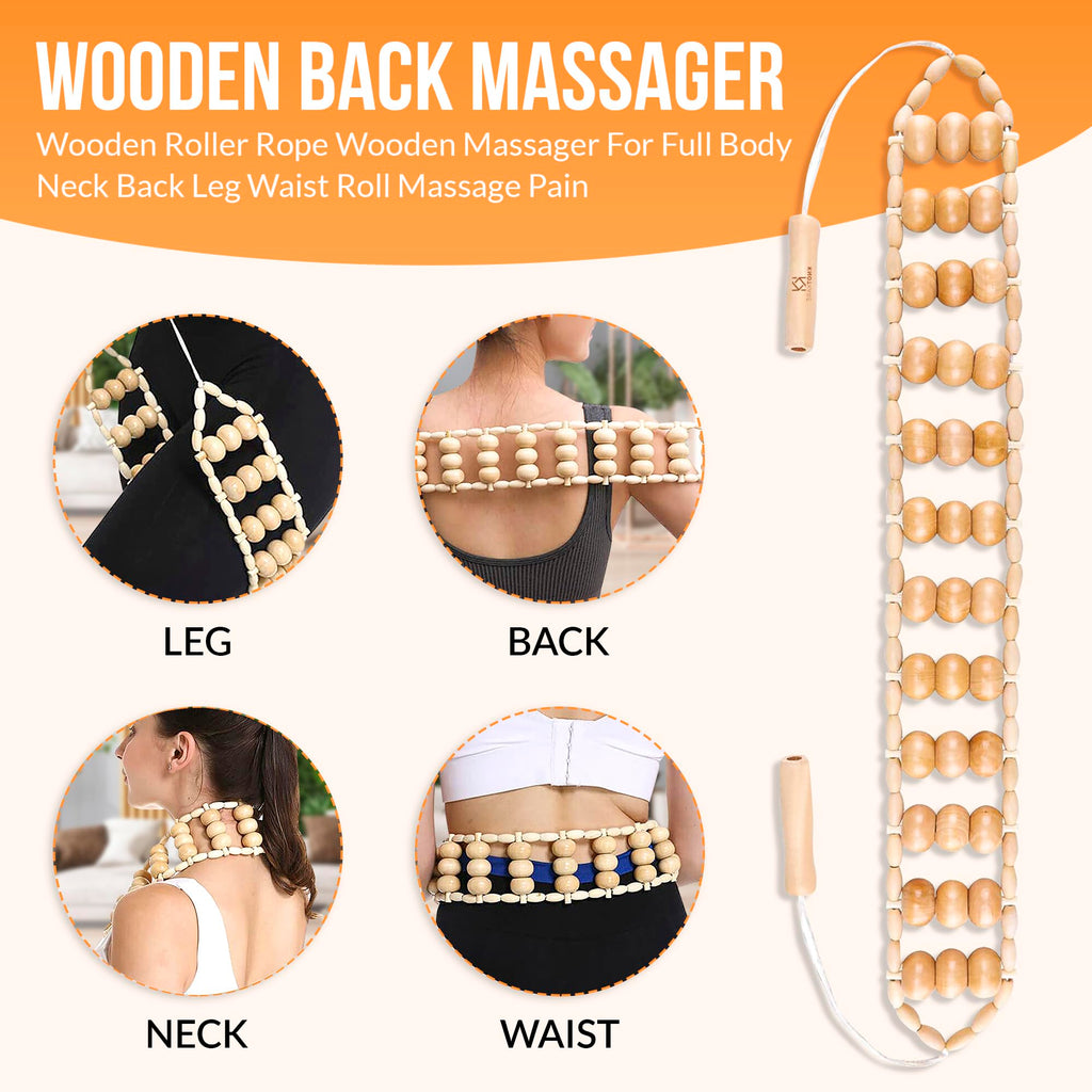 6pcs Wood Therapy Massage Tools Set-Easy to Use Maderoterapia Kit Professional-Cellulite Reduction-Muscle Pain Relief-Wooden Massage Roller Stick-Lymphatic Drainage-Body Therapy Tools-Body Sculpting